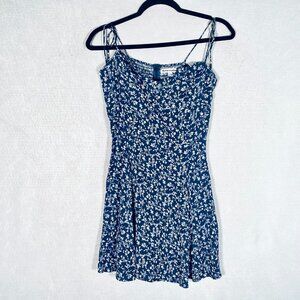 Reformation Top Womens 6 Blue Stretch Micro Floral Tunic Tank Coquette
